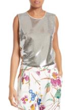 Women's Diane Von Furstenberg Sequin Shell, Size - Metallic