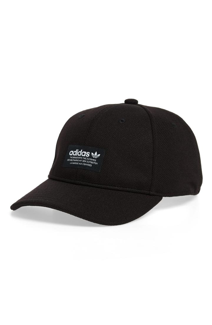 Men's Adidas Originals Pique Precurve Ball Cap - Black
