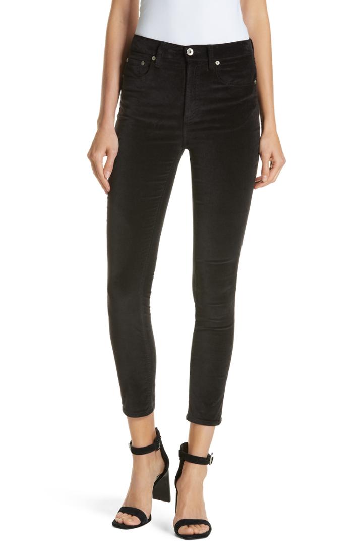Women's Rag & Bone High Waist Velvet Skinny Pants
