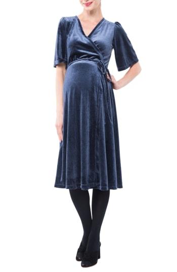 Women's Nom Maternity Genevieve Velvet Maternity/nursing Dress - Grey