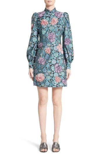 Women's Marc Jacobs Embellished Rose Jacquard Dress - Black