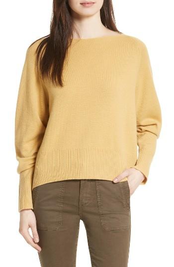 Women's Vince Boat Neck Cashmere Sweater - Yellow