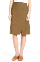 Women's Halogen Faux Wrap A-line Skirt - Green