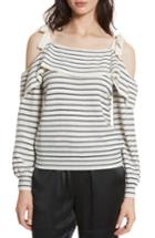 Women's Joie Delbin B Stripe Cold Shoulder Sweater - White