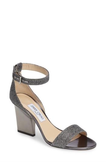 Women's Jimmy Choo Edina Ankle Strap Sandal .5us / 37.5eu - Metallic