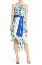 Women's Eliza J Floral Print Chiffon High/low Dress - Blue