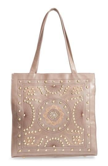 Hobo Avalon Studded Calfskin Leather Tote - Grey