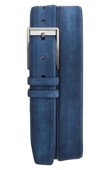 Men's Mezlan Suede Belt - Blue