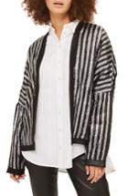 Women's Topshop Batwing Sequin Stripe Jacket Us (fits Like 0-2) - Black