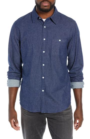 Men's The Normal Brand Regular Fit Brushed Indigo Twill Sport Shirt - Grey