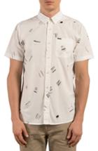 Men's Volcom Micro Warp Print Shirt, Size - White