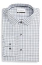 Men's Calibrate Trim Fit Check Dress Shirt 34/35 - Grey