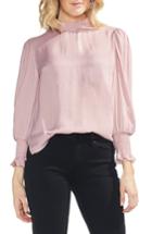 Women's Vince Camuto Ruffle Neck Satin Blouse - Pink