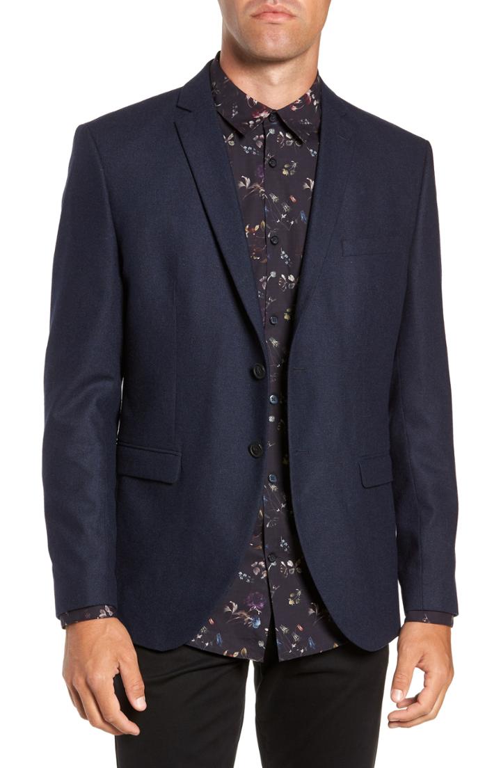 Men's Selected Homme Myloiver Slim Fit Wool Blend Blazer Us / 48 Eu - Blue