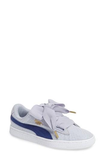 Women's Puma Basket Heart Sneaker M - Blue