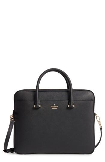 Kate Spade New York Saffiano Leather Laptop Bag - Black
