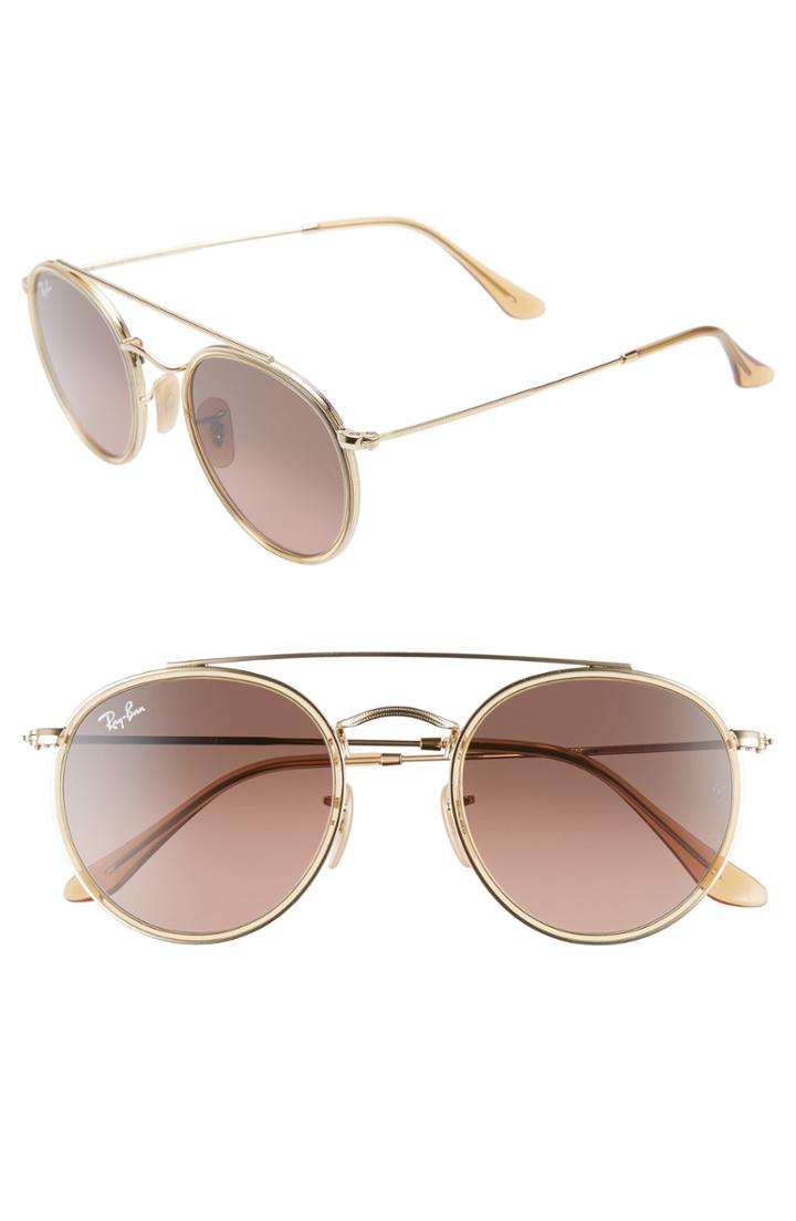 Women's Ray-ban 51mm Aviator Gradient Lens Sunglasses - Gold/ Brown Gradient