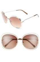 Women's Chloe Carlina 60mm Gradient Les Sunglasses - Rose Gold/ Brown