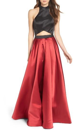 Women's La Femme Mock Two-piece Ballgown