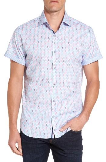 Men's Stone Rose Pineapple Print Cotton Sport Shirt
