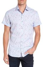 Men's Stone Rose Pineapple Print Cotton Sport Shirt
