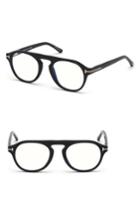 Men's Tom Ford Blueblock 49mm Sunglasses With Clip-on Lens - Black