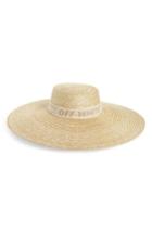 Women's Off-white Straw Sun Hat - Beige