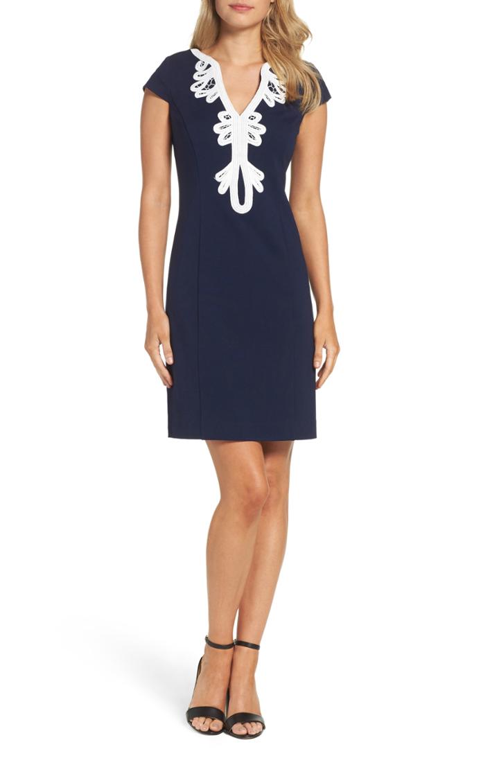 Women's Eliza J Cap Sleeve Sheath Dress (similar To 14w) - Blue