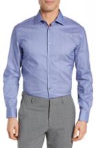 Men's John Varvatos Star Usa Regular Fit Stretch Solid Dress Shirt R - Blue
