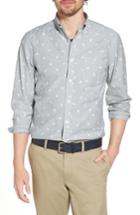 Men's 1901 Trim Fit Giraffe Embroidered Oxford Sport Shirt, Size - Grey