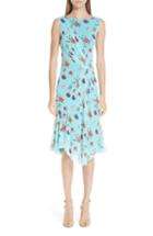 Women's Fuzzi Floral Tulle Gathered Dress, Size - Blue