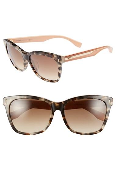 Women's Fendi 56mm Special Fit Sunglasses - Havana/ Beige
