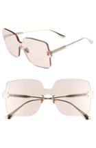 Women's Christian Dior Quake1 147mm Square Rimless Shield Sunglasses - Nude