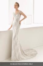 Women's Rosa Clara Naia Silver Chantilly Lace Mermaid Gown, Size In Store Only - Beige