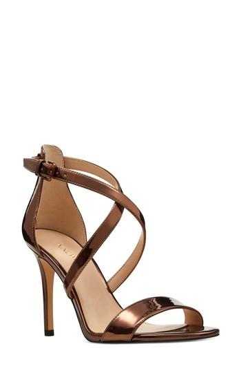 Women's Nine West Mydebut Strappy Sandal .5 M - Metallic