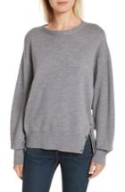 Women's Rag & Bone Saralyn Merino Wool & Cotton Blend Crewneck Sweater - Grey