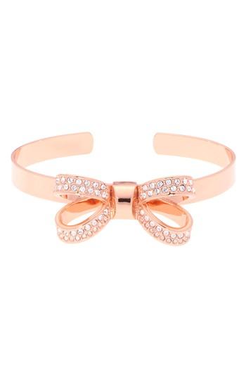 Women's Ted Baker London Opulent Pave Bow Cuff Bracelet