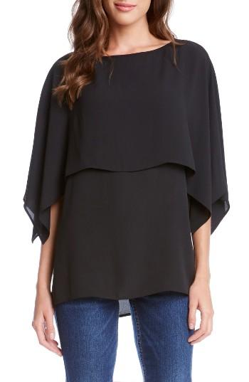 Women's Karen Kane Double Layer Top - Black