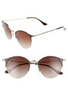 Women's Ray-ban 50mm Blaze Clubmaster Mirrored Sunglasses - Brown/ Gold