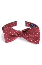 Men's The Tie Bar Dot Silk & Linen Bow Tie, Size - Red