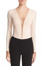 Women's T By Alexander Wang Stretch Modal Lace-up Bodysuit - Pink