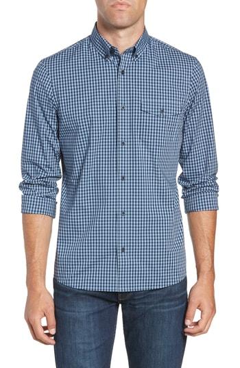 Men's Nordstrom Men's Shop Tech-smart Slim Fit Check Sport Shirt, Size - Blue