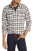 Men's 1901 Trim Fit Trucker Plaid Sport Shirt - Orange