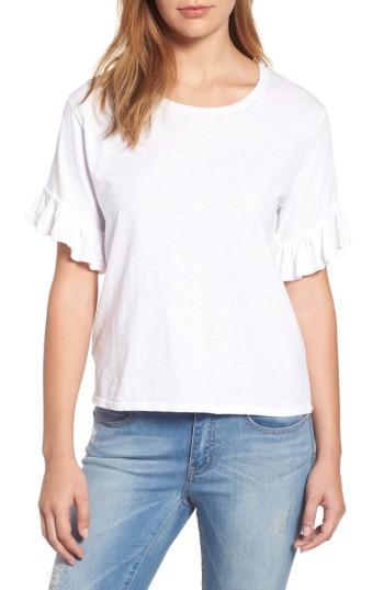 Women's Velvet By Graham & Spencer Ruffle Sleeve Tee - White
