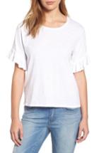 Women's Velvet By Graham & Spencer Ruffle Sleeve Tee - White