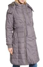 Women's Modern Eternity Madison Quilted 3-in-1 Maternity Puffer Coat With Faux Fur Trim