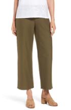 Women's Eileen Fisher Washable Stretch Crepe Crop Pants, Size - Green