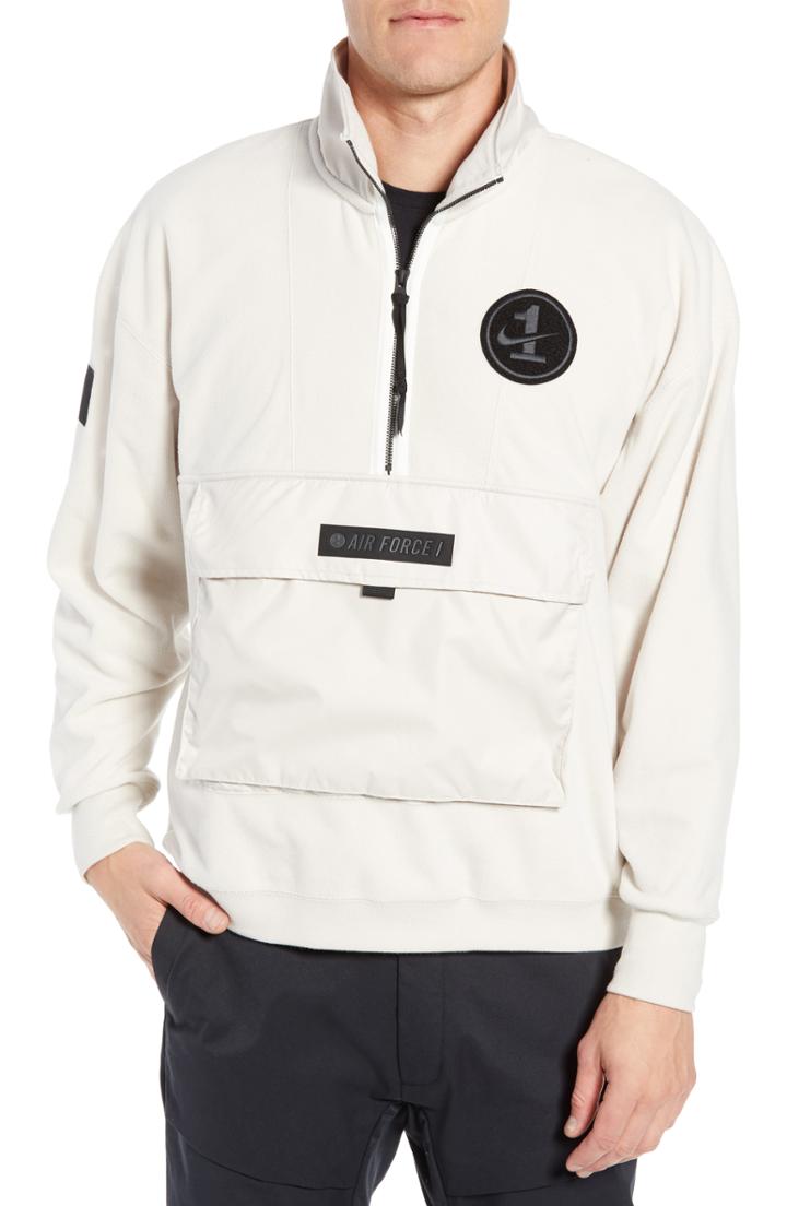 Men's Nike Nsw Air Force 1 Half Zip Jacket R - White