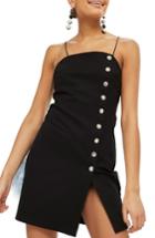 Women's Topshop Body-con Slipdress Us (fits Like 6-8) - Black