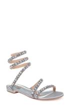 Women's Badgley Mischka Paz Crystal Ankle Wrap Sandal M - Metallic